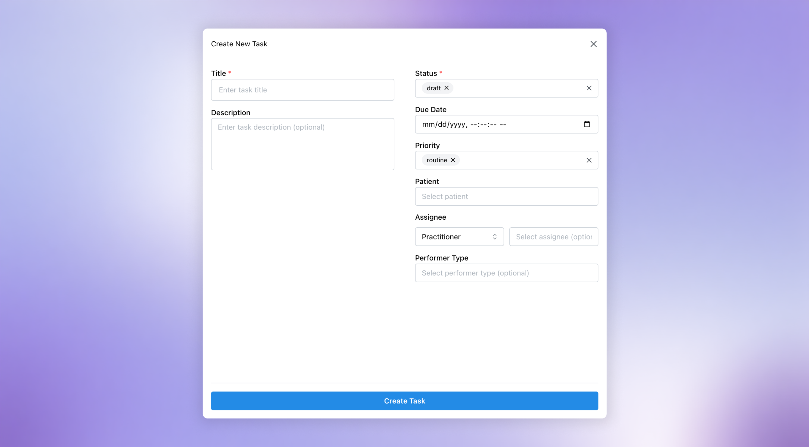 Create New Task