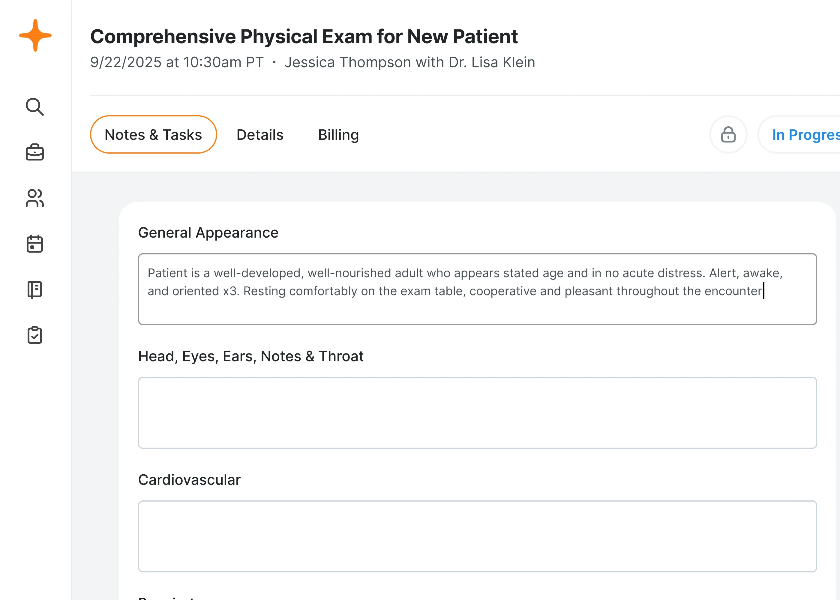 A custom clinical documentation app built on Medplum